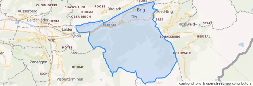 Mapa de ubicacion de Brig-Glis.