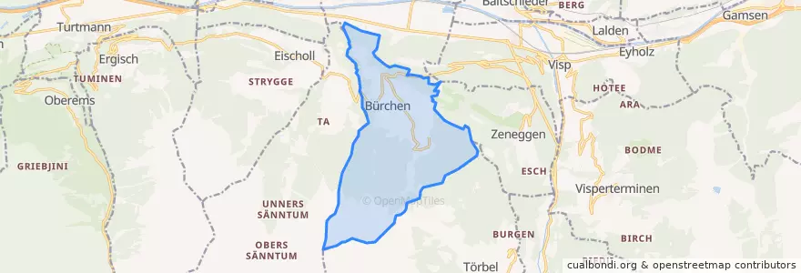 Mapa de ubicacion de Bürchen.