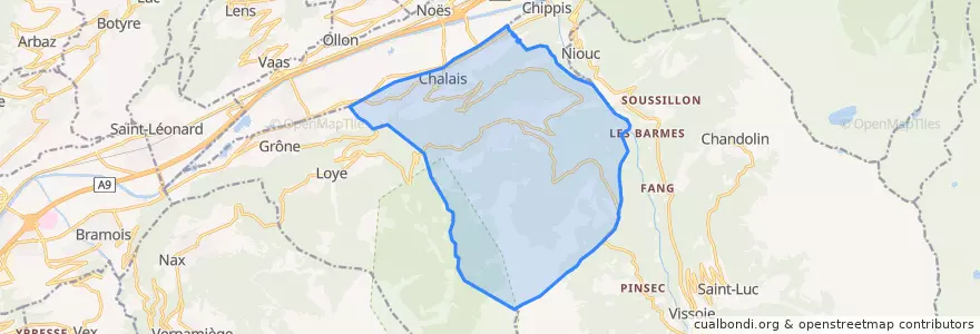 Mapa de ubicacion de Chalais.