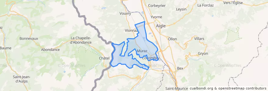 Mapa de ubicacion de Collombey-Muraz.
