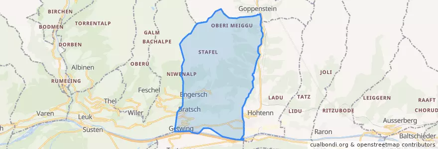Mapa de ubicacion de Gampel-Bratsch.