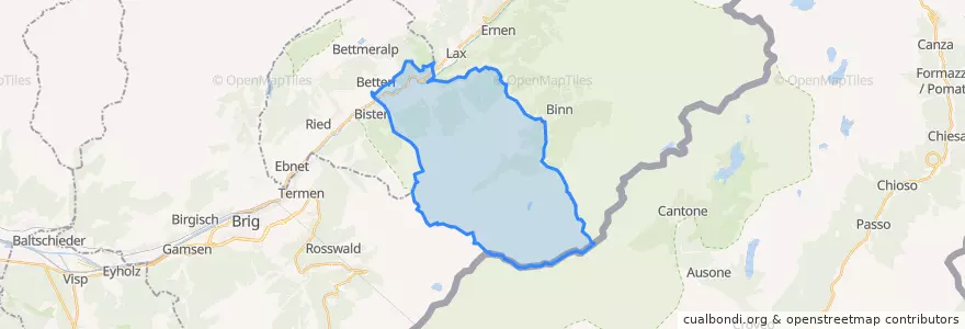Mapa de ubicacion de Grengiols.