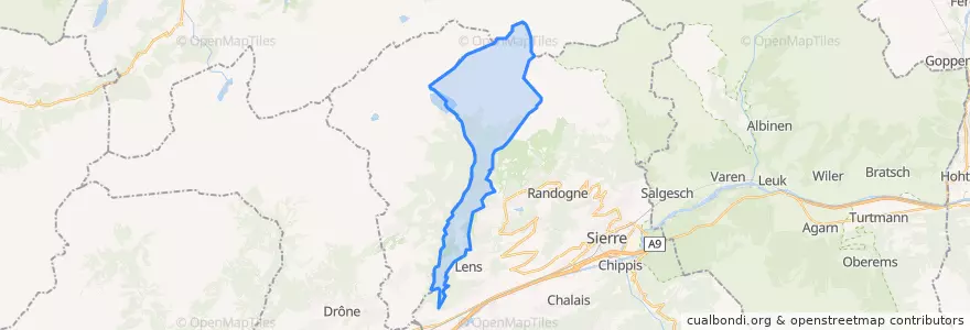Mapa de ubicacion de Icogne.