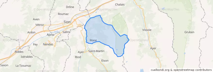 Mapa de ubicacion de Mont-Noble.