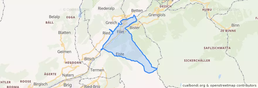Mapa de ubicacion de Mörel-Filet.