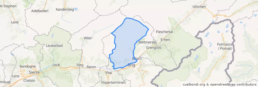 Mapa de ubicacion de Naters.