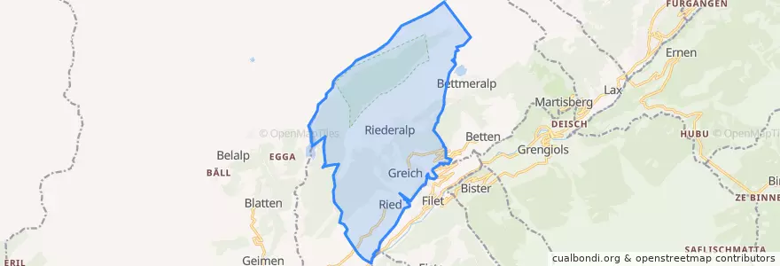 Mapa de ubicacion de Riederalp.