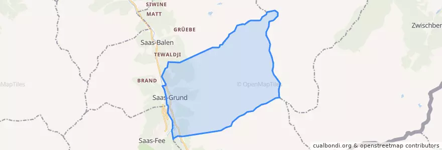 Mapa de ubicacion de Saas-Grund.