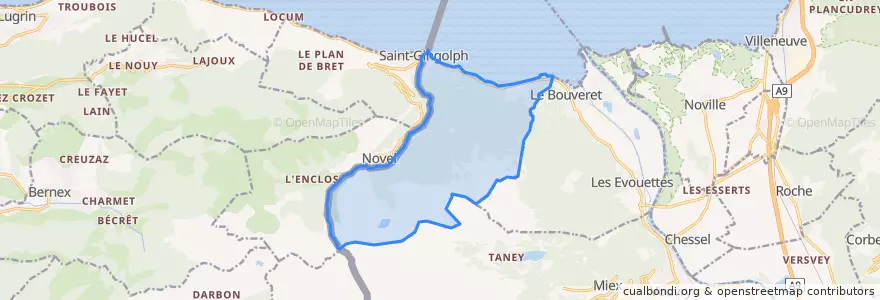 Mapa de ubicacion de Saint-Gingolph.