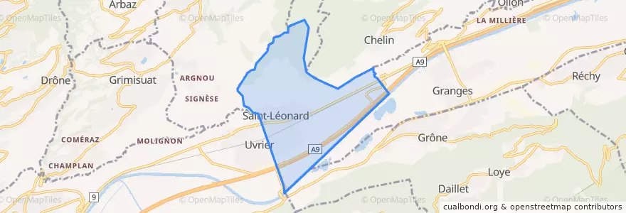 Mapa de ubicacion de Saint-Léonard.