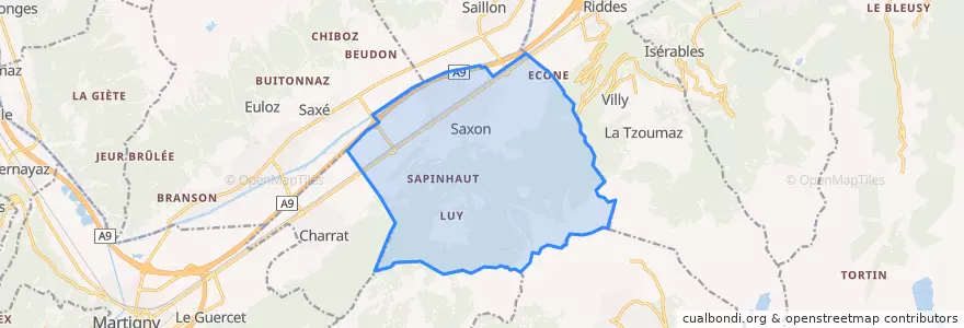 Mapa de ubicacion de Saxon.