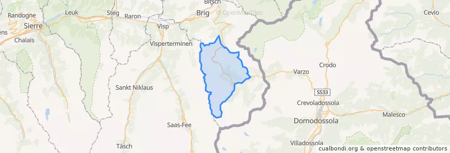 Mapa de ubicacion de Simplon.