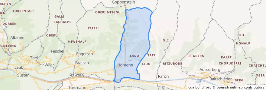 Mapa de ubicacion de Steg-Hohtenn.
