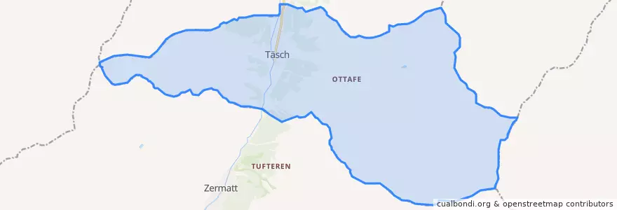 Mapa de ubicacion de Täsch.