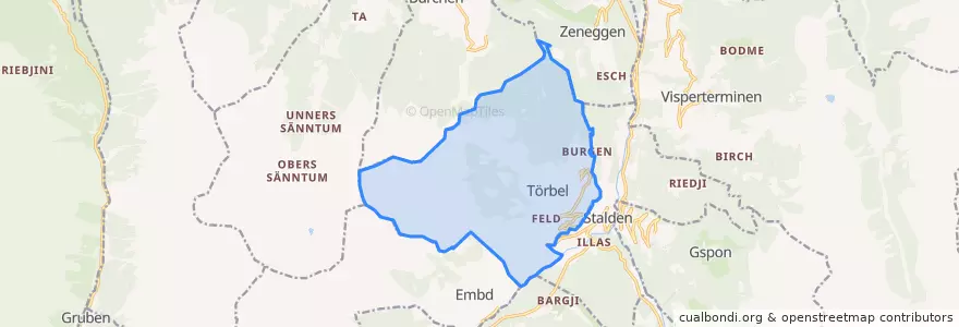 Mapa de ubicacion de Törbel.
