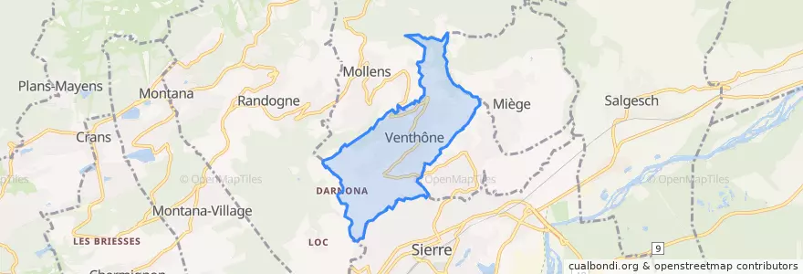 Mapa de ubicacion de Venthône.
