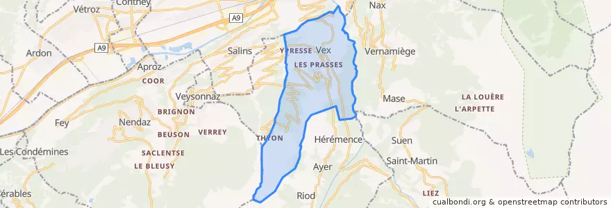 Mapa de ubicacion de Vex.