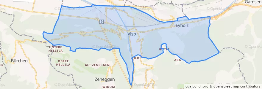 Mapa de ubicacion de Visp.