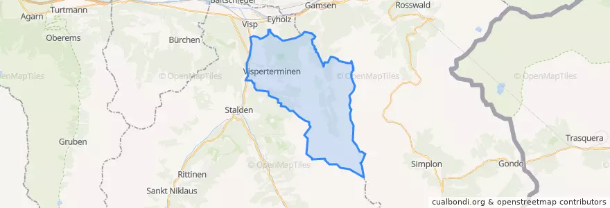 Mapa de ubicacion de Visperterminen.