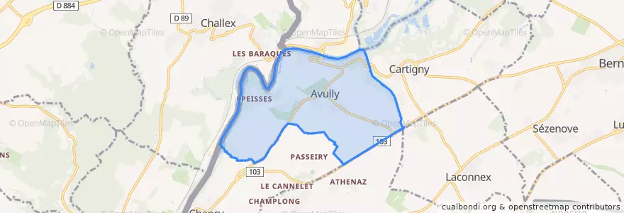 Mapa de ubicacion de Avully.