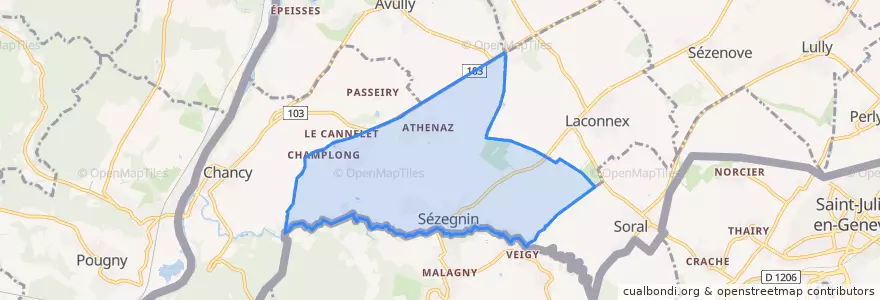Mapa de ubicacion de Avusy.