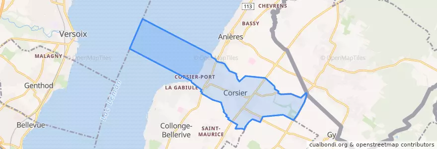 Mapa de ubicacion de Corsier (GE).