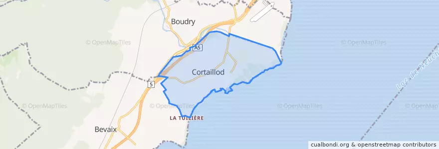 Mapa de ubicacion de Cortaillod.
