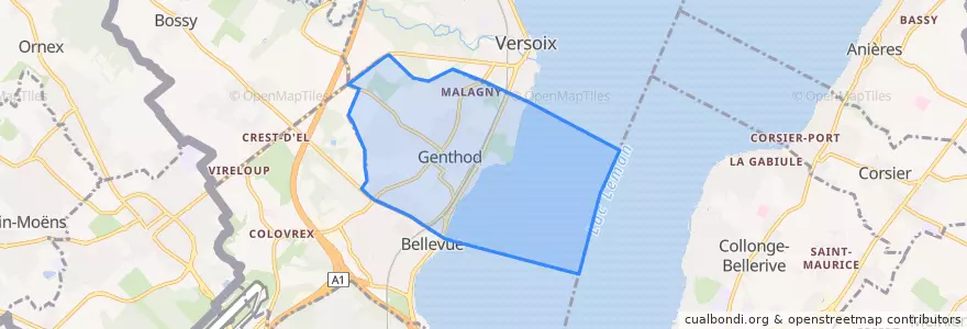 Mapa de ubicacion de Genthod.