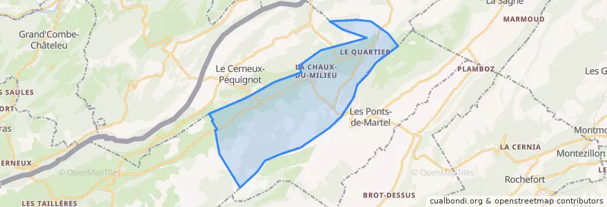 Mapa de ubicacion de La Chaux-du-Milieu.