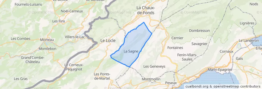 Mapa de ubicacion de La Sagne.