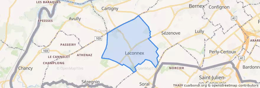Mapa de ubicacion de Laconnex.