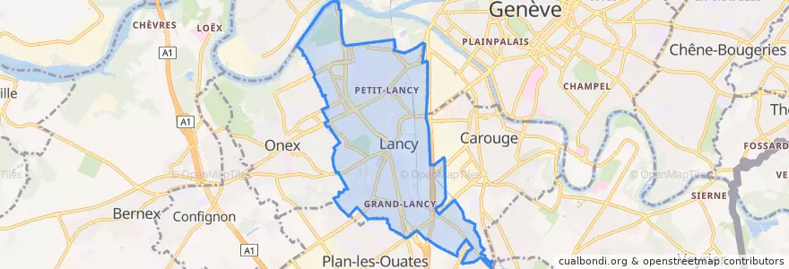 Mapa de ubicacion de Lancy.