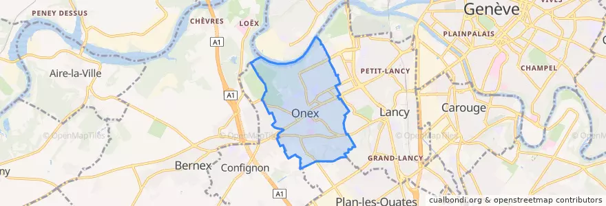 Mapa de ubicacion de Onex.