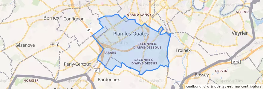 Mapa de ubicacion de Plan-les-Ouates.