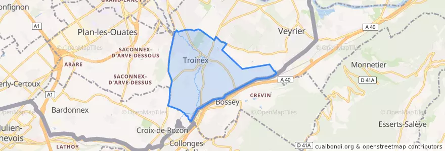 Mapa de ubicacion de Troinex.