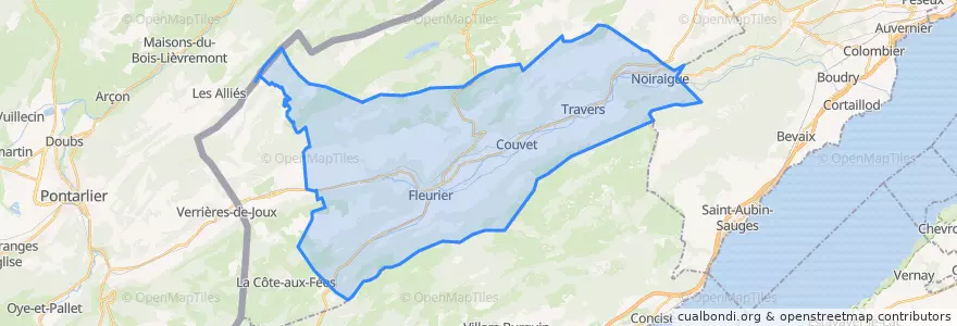 Mapa de ubicacion de Val-de-Travers.
