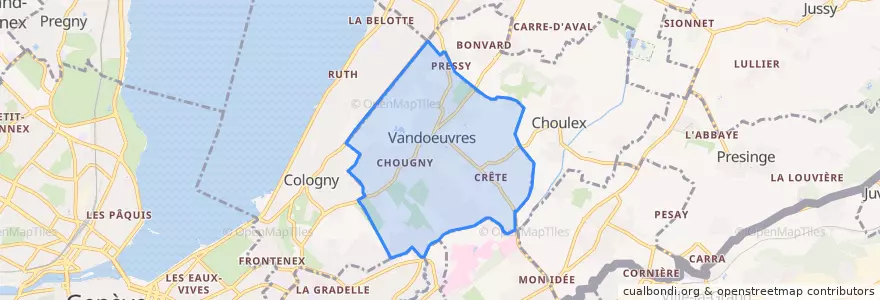 Mapa de ubicacion de Vandœuvres.