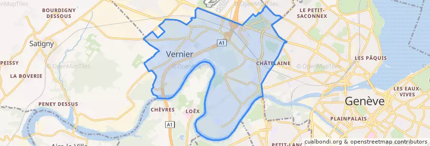 Mapa de ubicacion de Vernier.