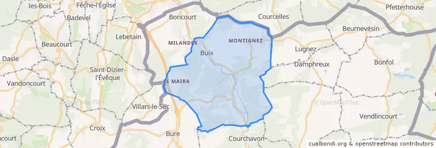 Mapa de ubicacion de Basse-Allaine.