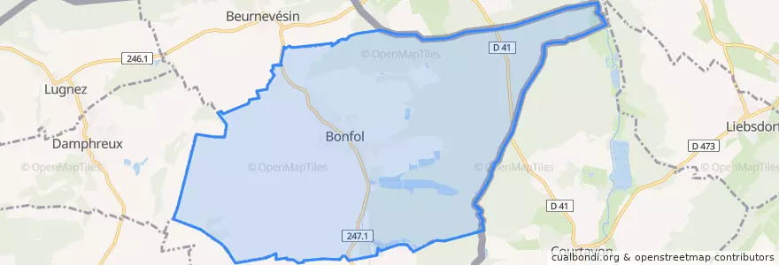 Mapa de ubicacion de Bonfol.