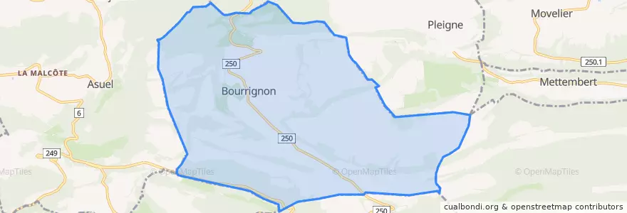 Mapa de ubicacion de Bourrignon.