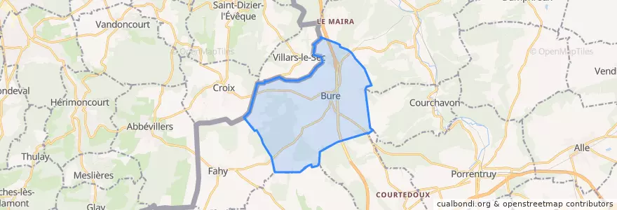 Mapa de ubicacion de Bure.