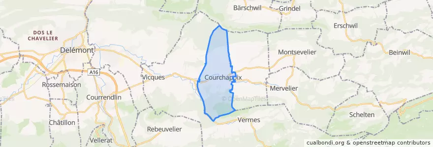 Mapa de ubicacion de Courchapoix.