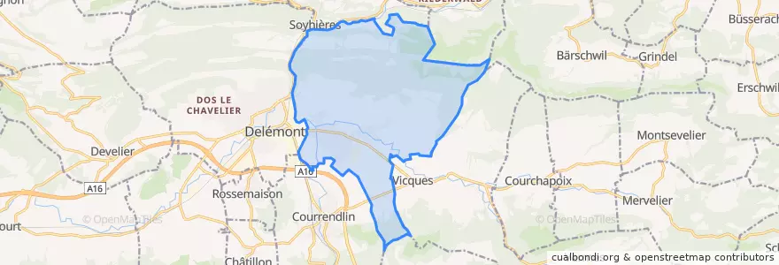 Mapa de ubicacion de Courroux.