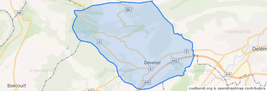 Mapa de ubicacion de Develier.