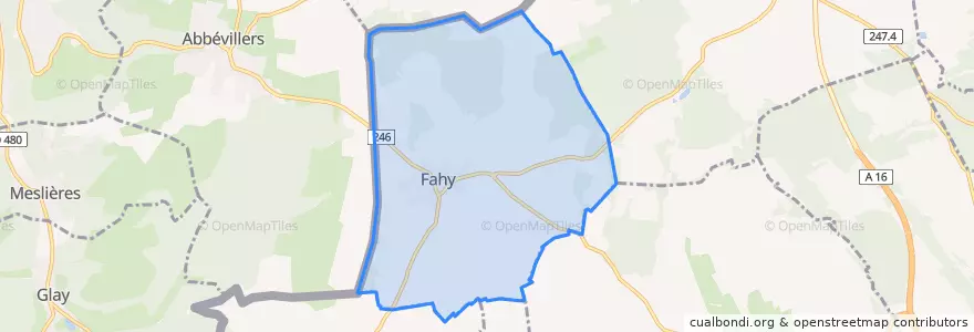 Mapa de ubicacion de Fahy.