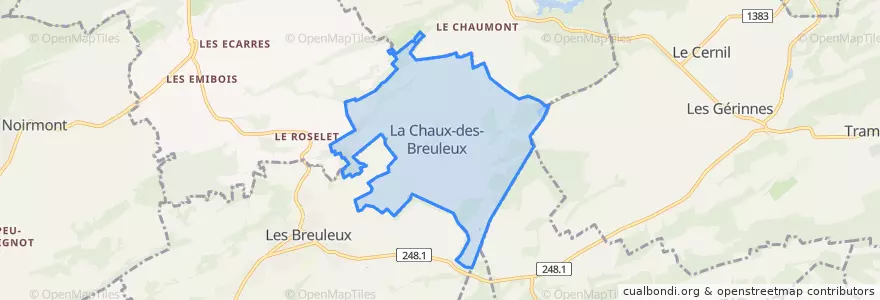 Mapa de ubicacion de La Chaux-des-Breuleux.