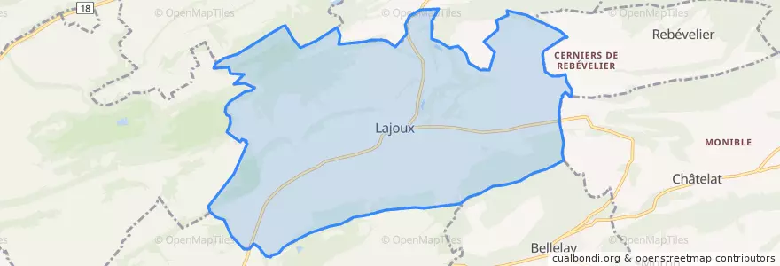 Mapa de ubicacion de Lajoux (JU).
