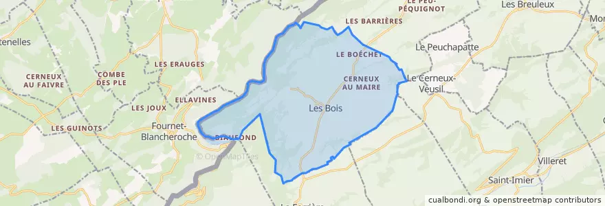 Mapa de ubicacion de Les Bois.