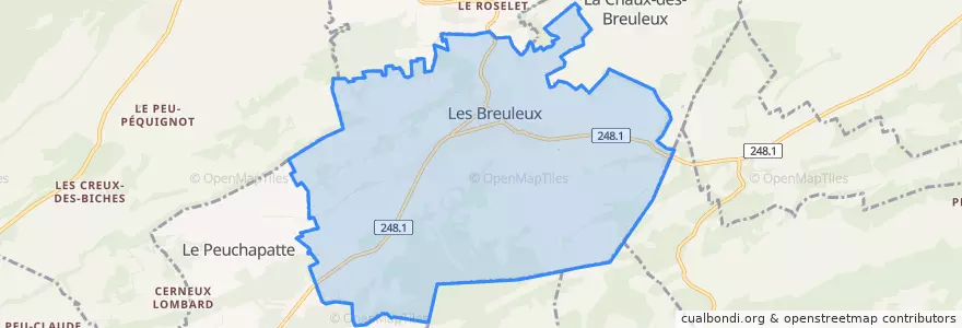 Mapa de ubicacion de Les Breuleux.